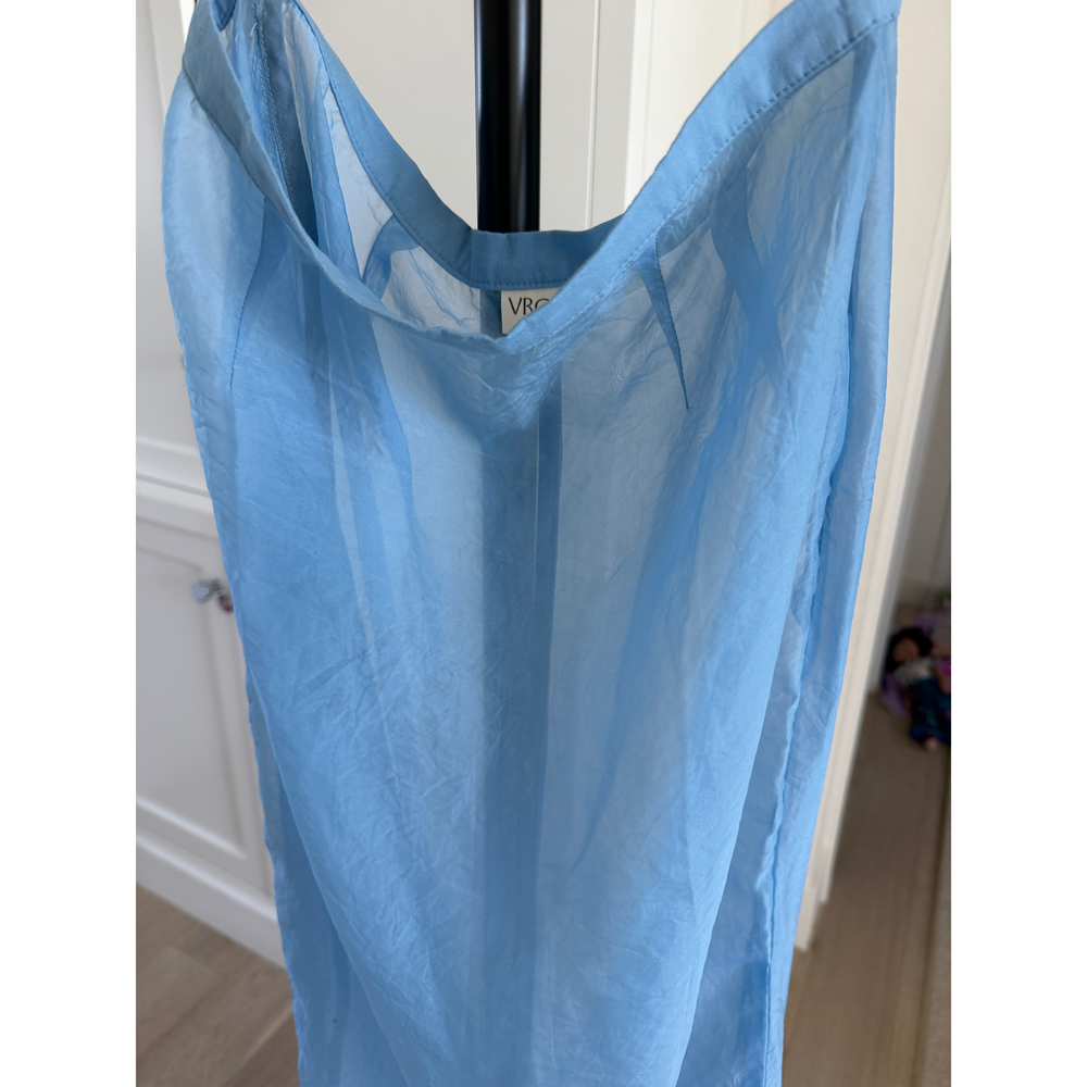 VRG GRL Light Blue Sheer Dress Size 8 - Picture 4 of 4